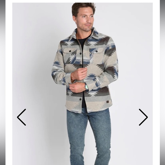 Jachs Men’s Tan Aztec Sherpa Lined Wool Blend Jacket Shacket - Picture 7 of 16